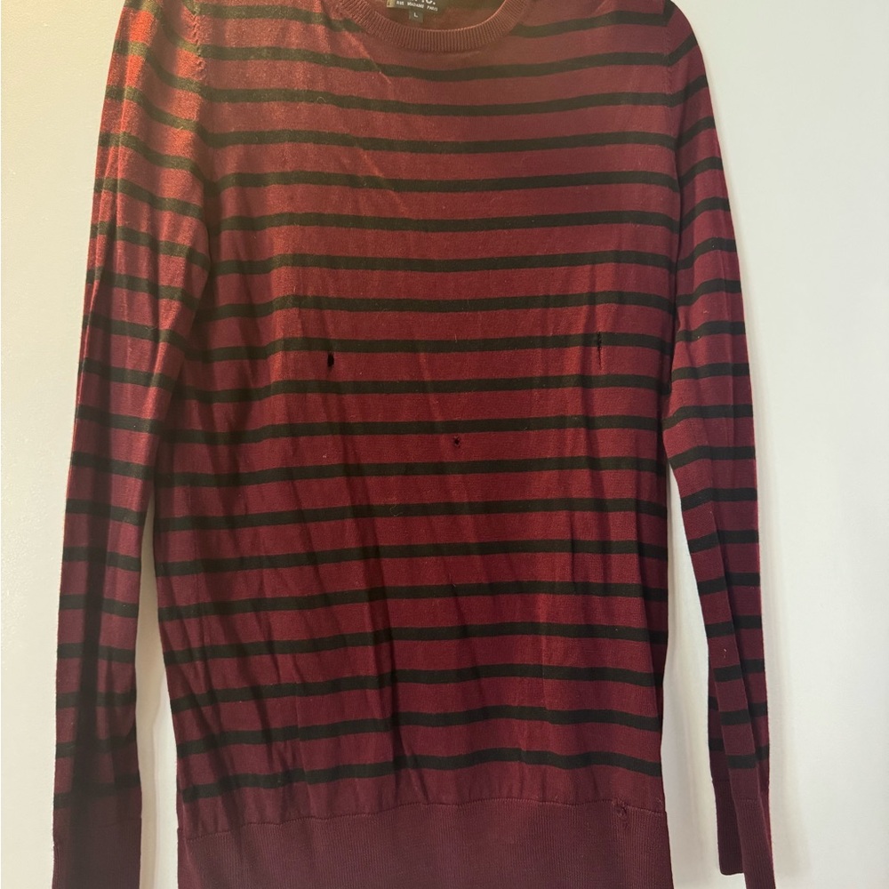 APC Striped Burgundy and Black Sweater
